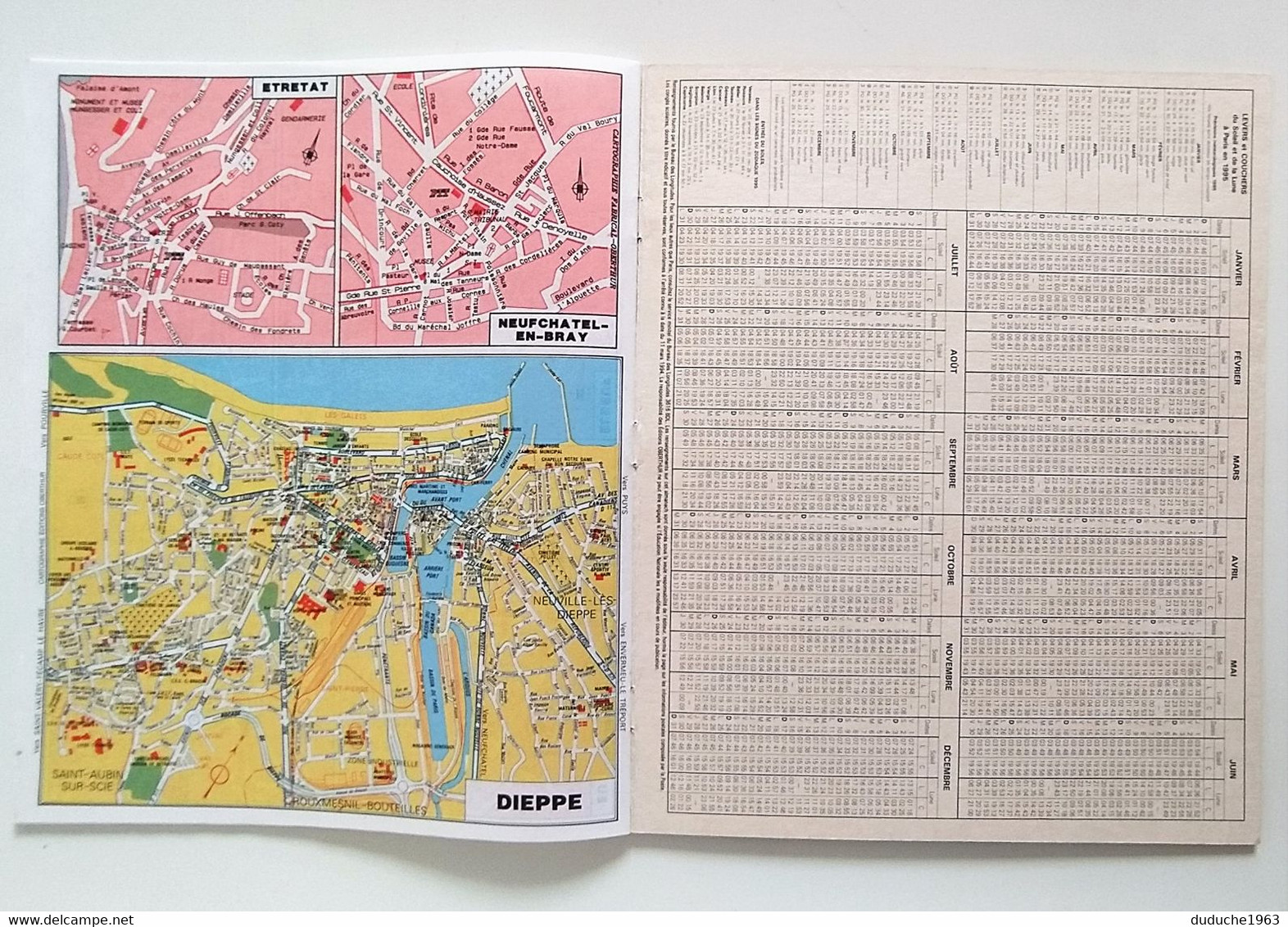 Calendrier La Poste - Almanach PTT 1995 - Seine Maritime