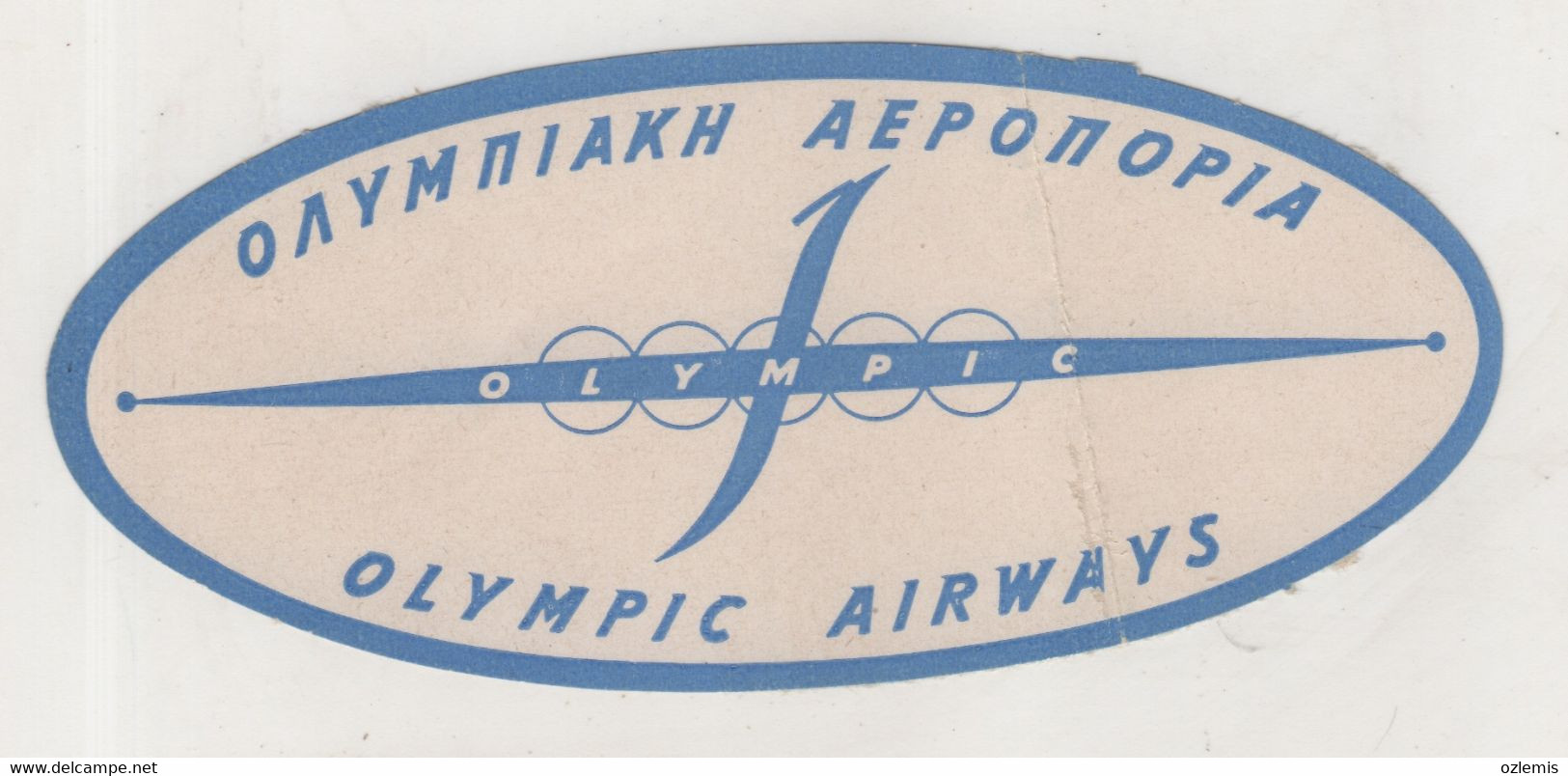 OLYMPIC   AIRWAYS  LABEL,, - Baggage Labels & Tags