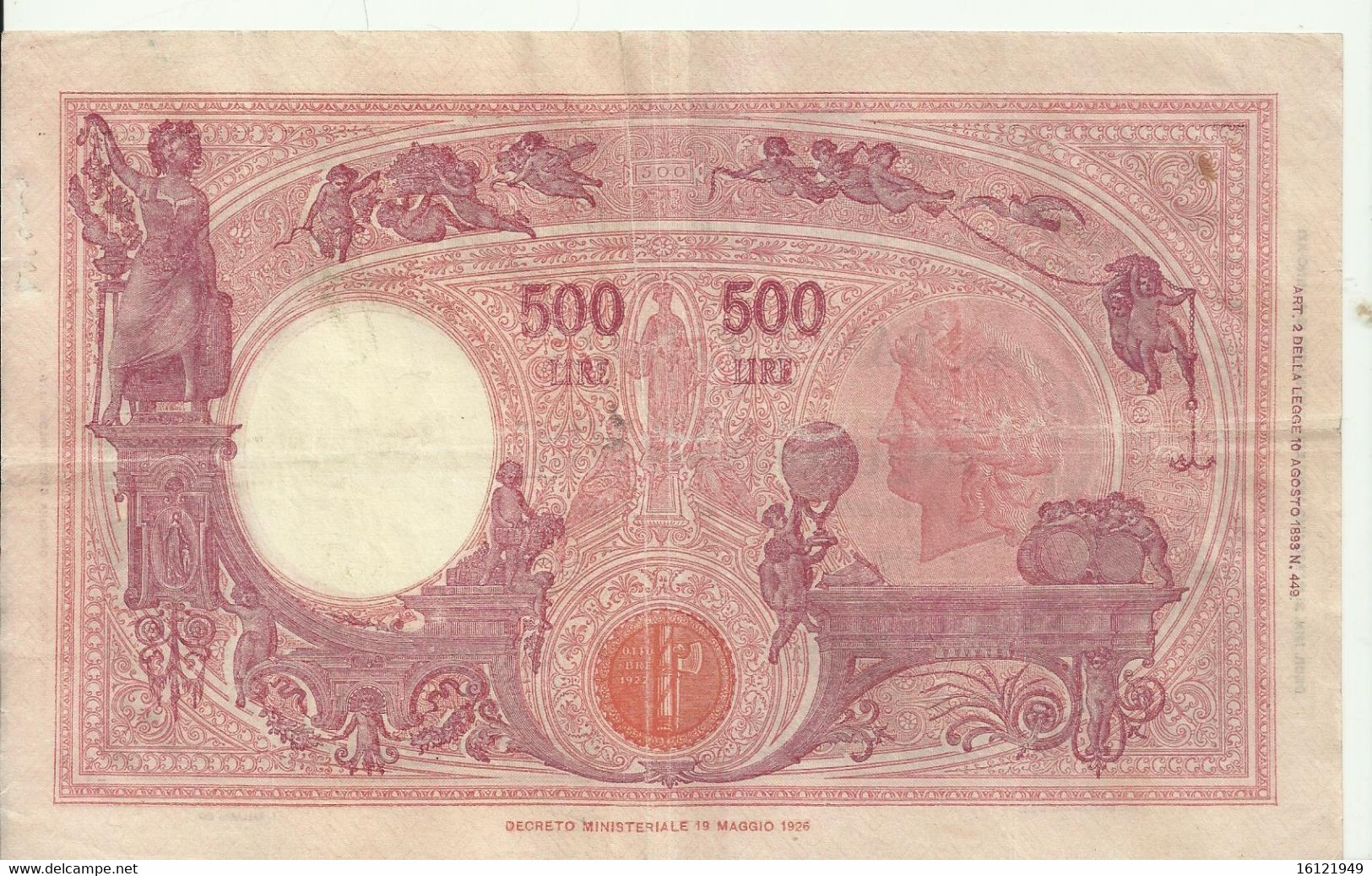 Z251 - 500 L. 31/ MARZO /1943 - 500 Liras