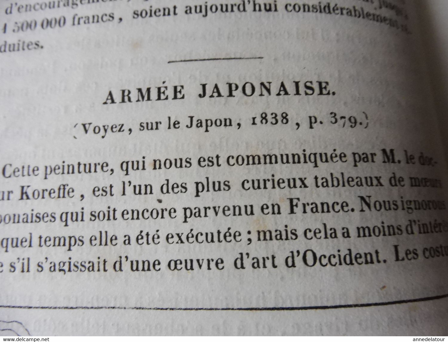 1839 Peinture japonaise sur soie; Hôtel Soubise à Paris; Arabesque de la mosquée de Cordoue; Etc