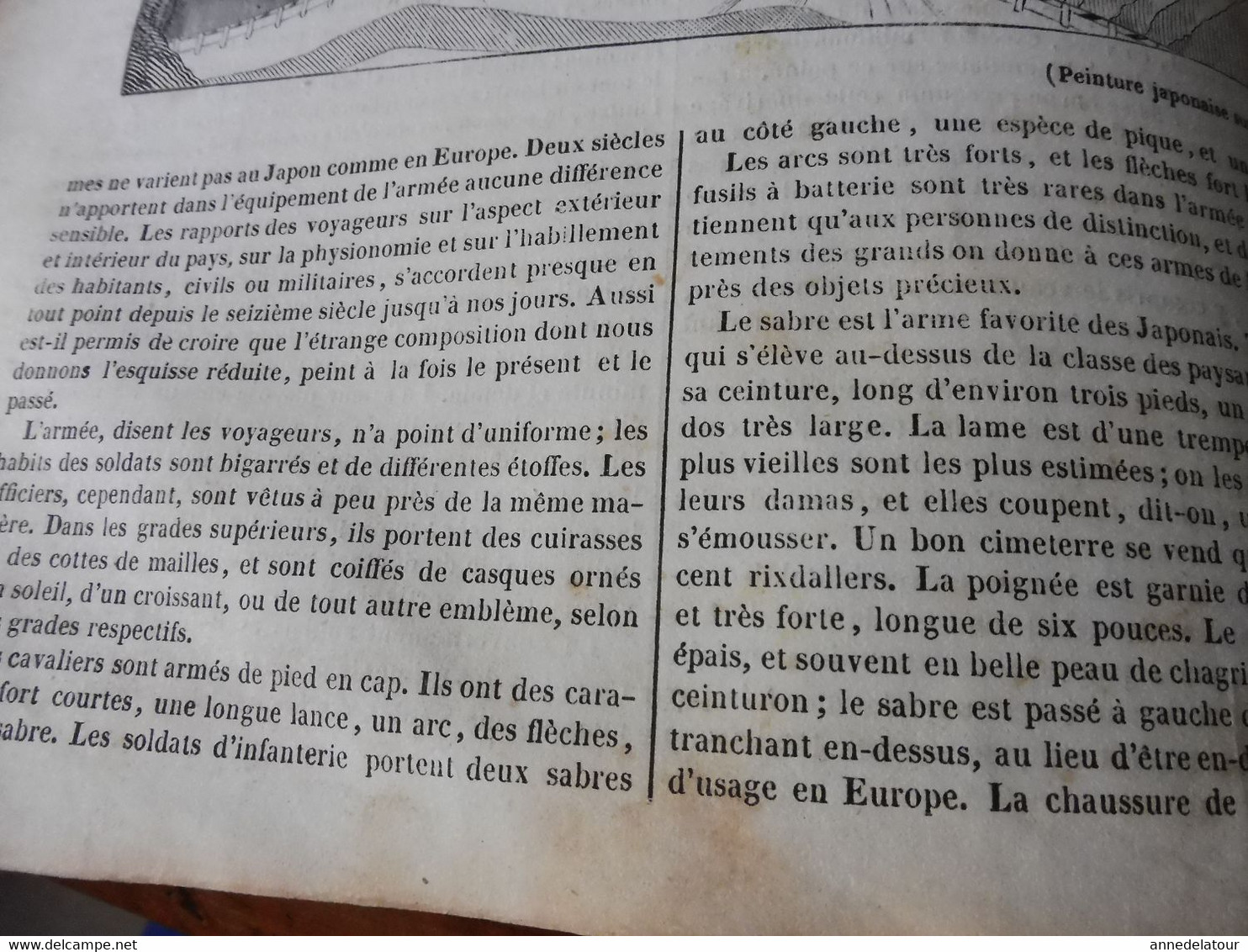 1839 Peinture japonaise sur soie; Hôtel Soubise à Paris; Arabesque de la mosquée de Cordoue; Etc