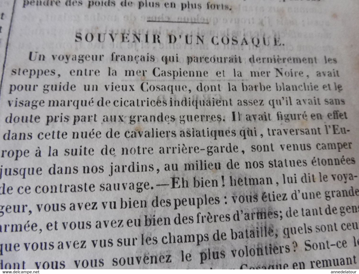 1839 Kara Hissar (Château Noir De L'Opium); Souvenir D'un Cosaque; Marie De France Poète (Le Coq Et Le Renard, Etc ; Etc - 1800 - 1849