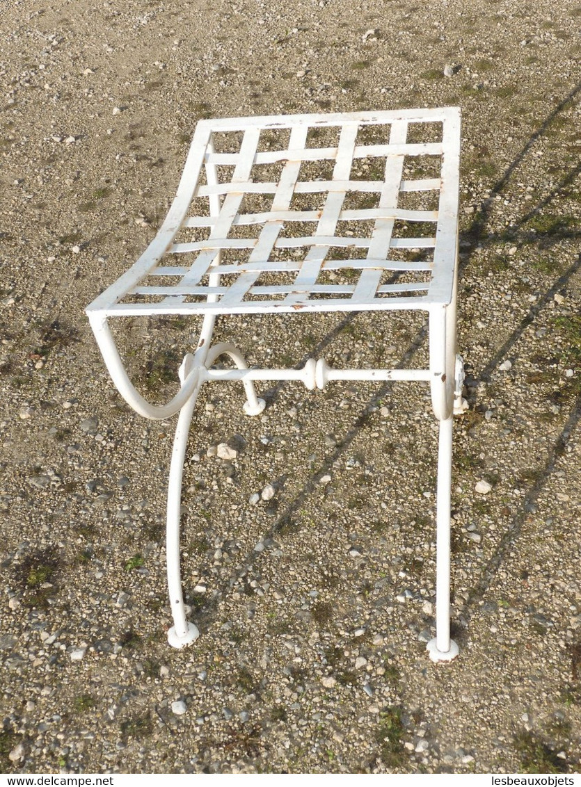 *ANCIEN FAUTEUIL SIEGE DAGOBERT FER Forgé Blanc Déco JARDIN VERANDA  E - Chaises