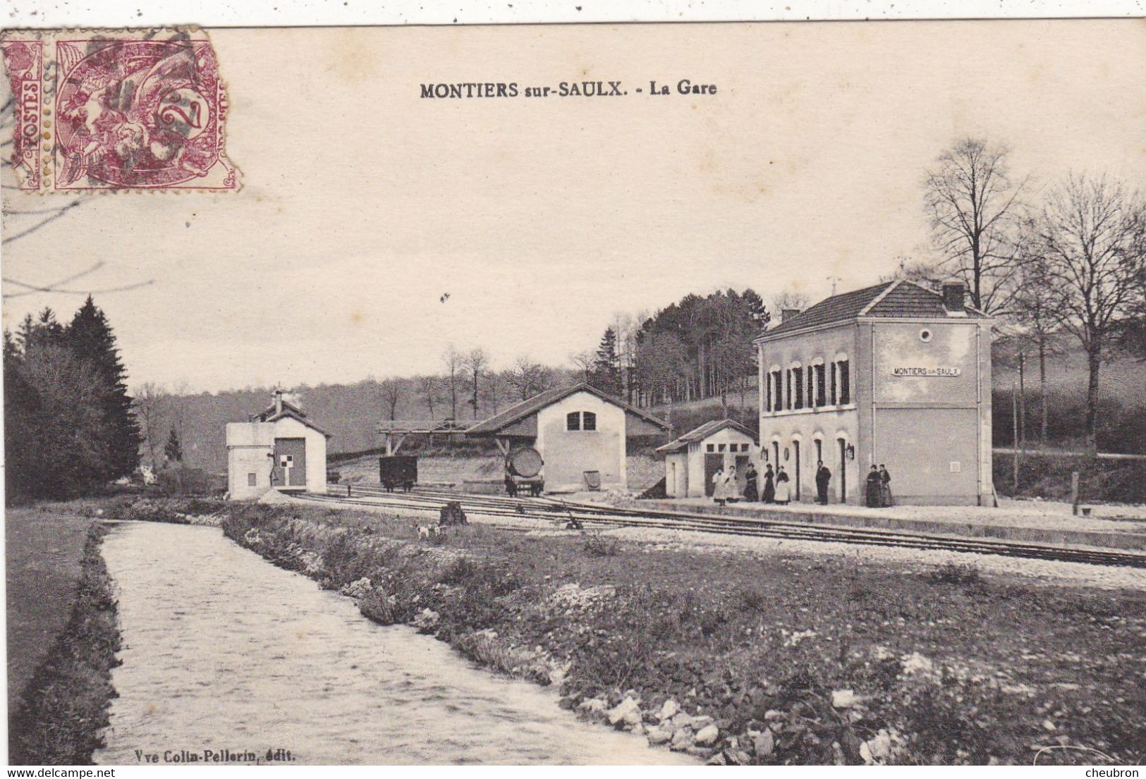 55. MONTIERS SUR SAULX. CPA. LA GARE. - Montiers Sur Saulx