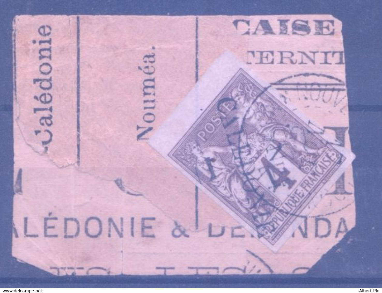 COLO. Nlle Calédonie, 4C Sage Colonial, Avec Surcharge De 1892, Ob. T à Date S/ Fragment D'imprimé Sous Bande, TTB - Otros & Sin Clasificación