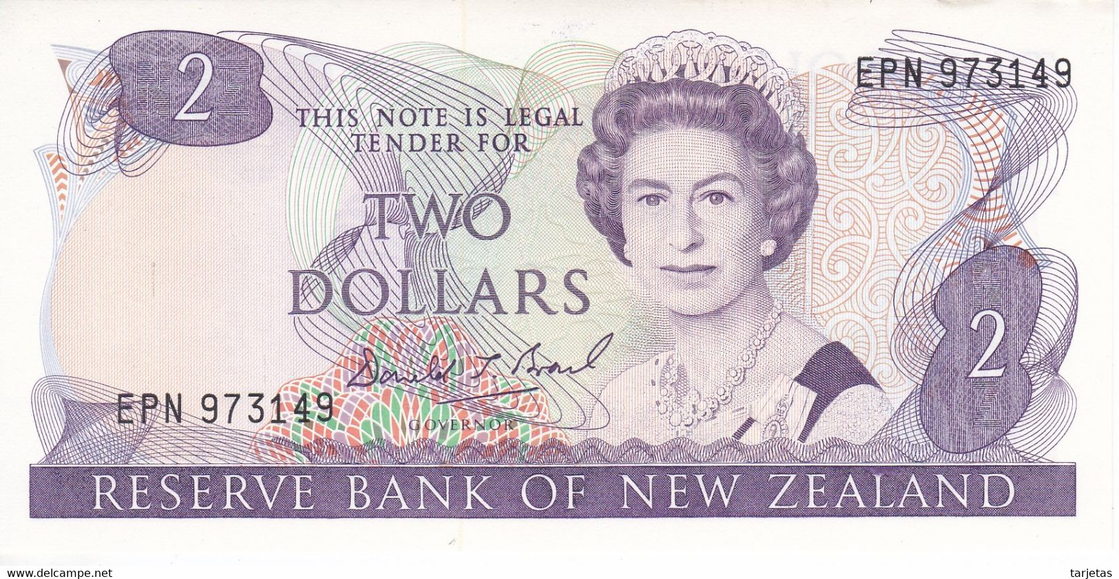 BILLETE DE NUEVA ZELANDA DE 2 DOLLARS DEL AÑO 1985 SIN CIRCULAR (UNC) (BIRD-PAJARO) (BANKNOTE) - Nieuw-Zeeland