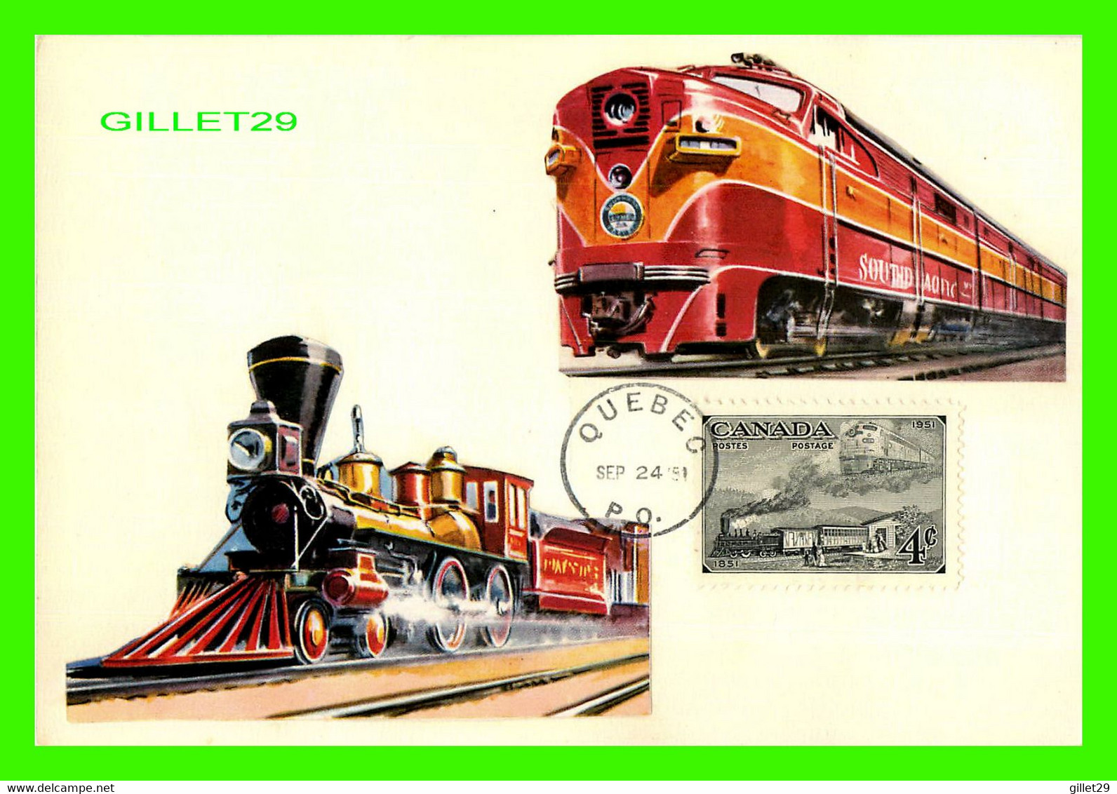TIMRES CANADA FDC - TRAINS - 1951 - - ....-1951
