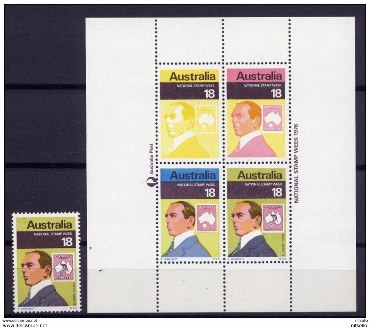 LOTE 1526  ///  (C060) AUSTRALIA   616 + 617/9 Block 2 - Mint Stamps