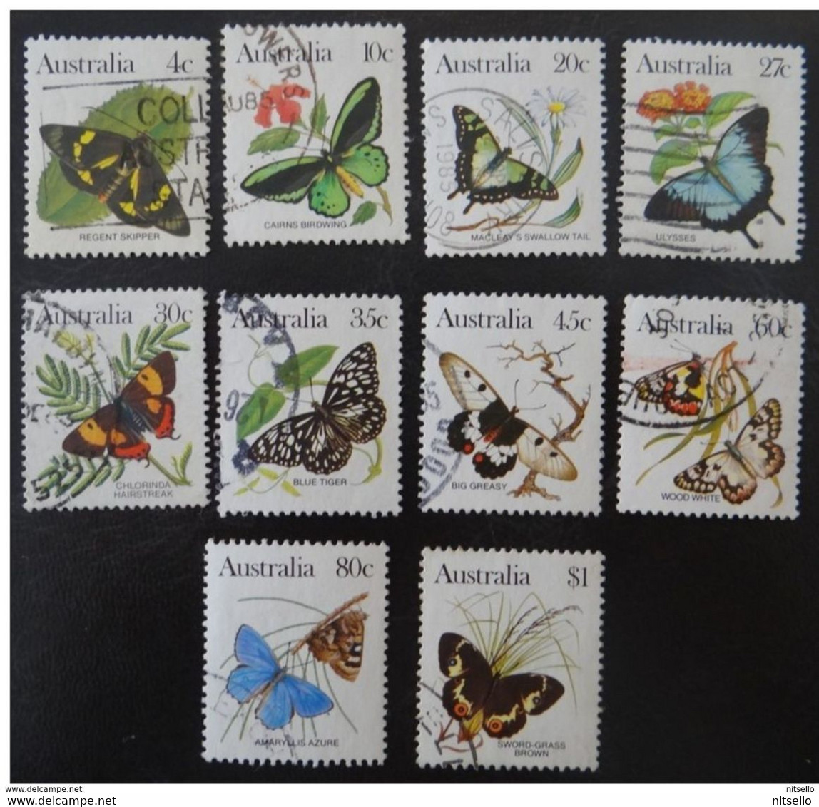 LOTE 1527   ///  (C175) Australie, Série Complète YT 825/834 Oblitérée , Papillons (1983)   //   CATALOG/COTE: 6,50€ - Used Stamps