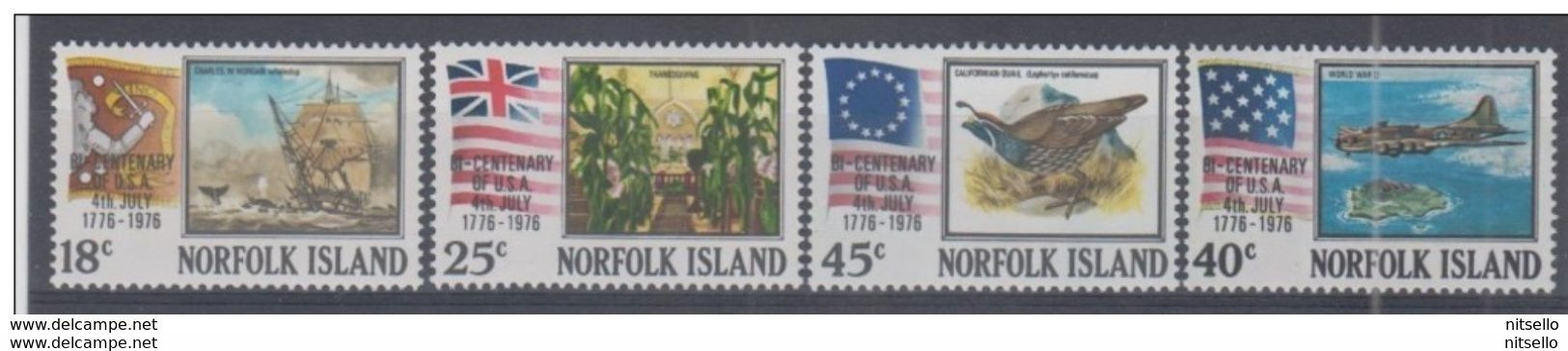 LOTE 1528  ///  (C060) ILE NORFOLK   //  YVERT Nº: 173/176 **MNH   //  CATALOG./COTE: 5,75€ - Norfolkinsel