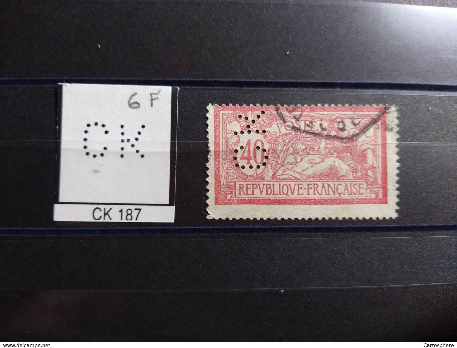 FRANCE TIMBRE CK 187 INDICE 5 SUR 119  PERFORE PERFORES PERFIN PERFINS PERFORATION PERCE  LOCHUNG - Oblitérés