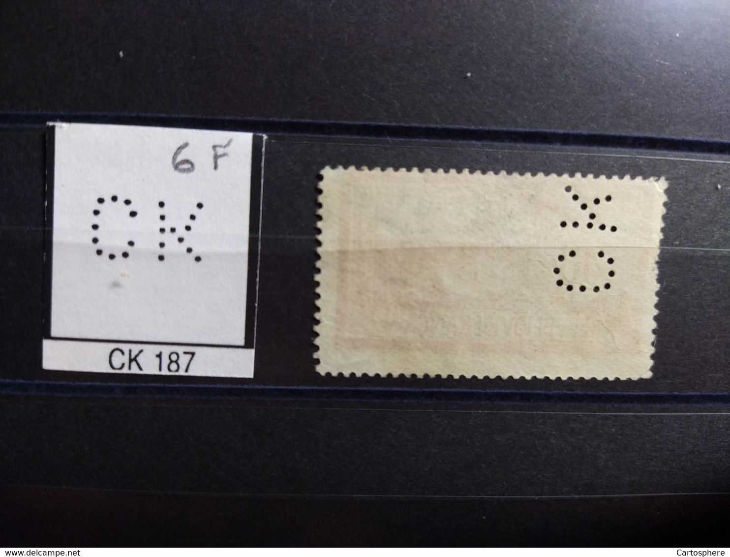 FRANCE TIMBRE CK 187 INDICE 5 SUR 119  PERFORE PERFORES PERFIN PERFINS PERFORATION PERCE  LOCHUNG - Oblitérés