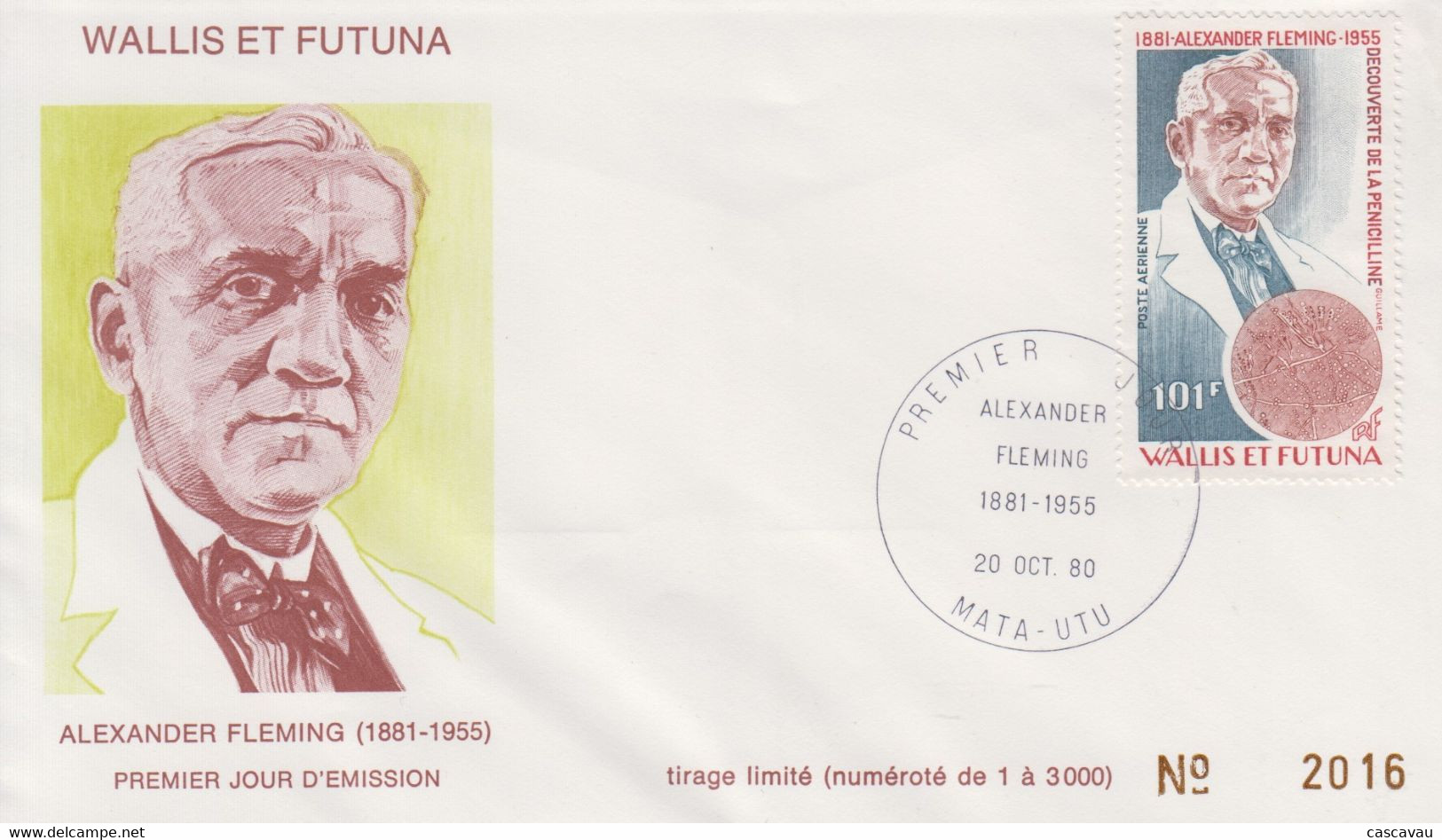 Enveloppe  FDC  1er  Jour    WALLIS  Et  FUTUNA     Alexander   FLEMING   1981 - FDC