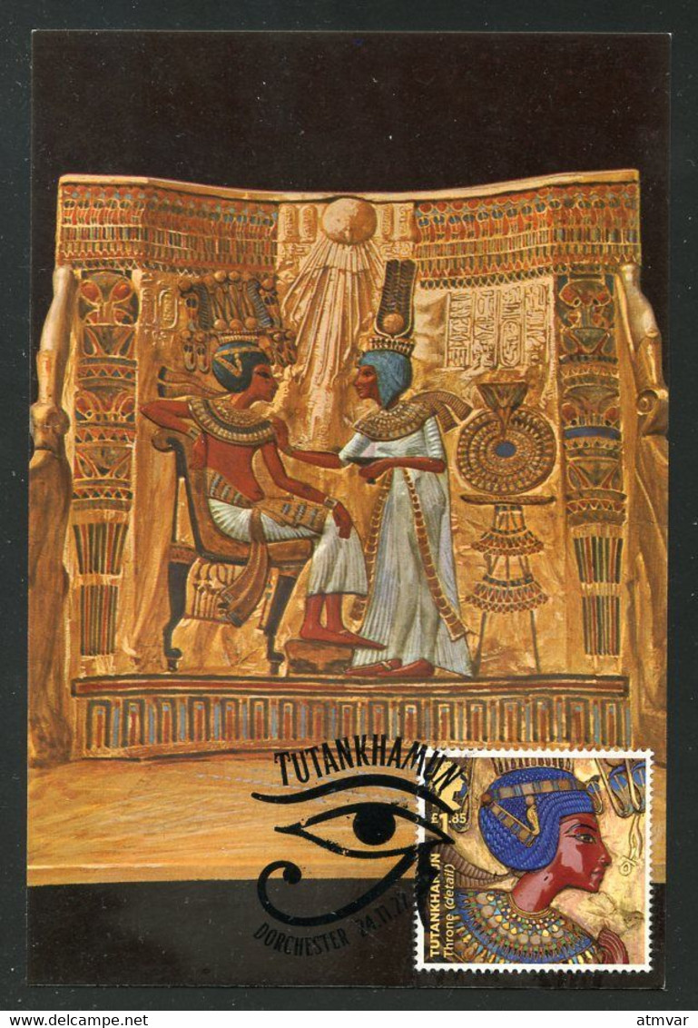 UK / GRANDE BRETAGNE (2022) Carte Maximum Card Tutankhamun's Tomb, Toutânkhamon, Tutanchamun - Throne - Maximum Cards