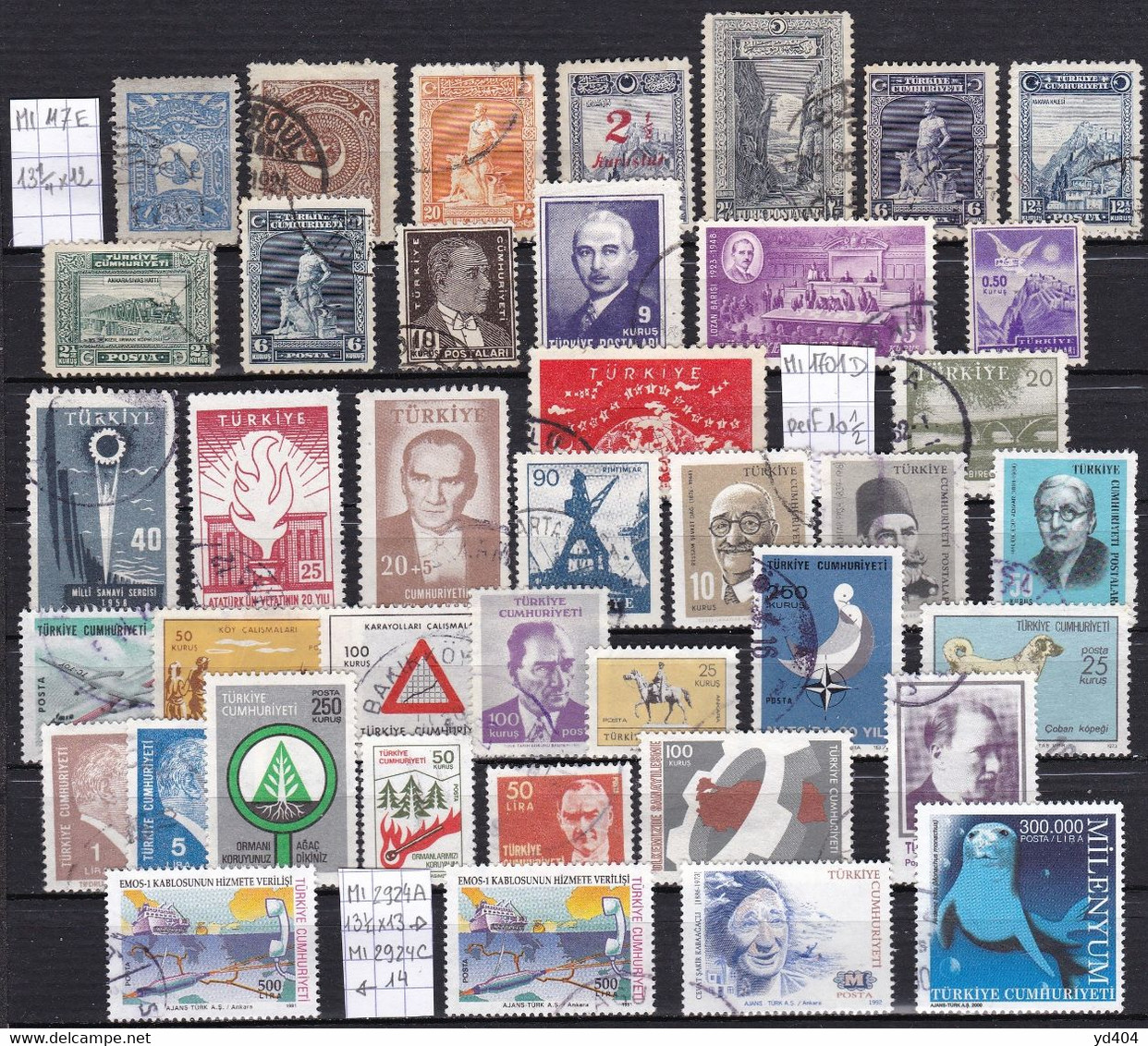 TR82 – TURKEY - TURQUIE – 1905-2000 - SMALL USED COLLECTION – MI # 117E→3210 CV 25 € - Lots & Serien