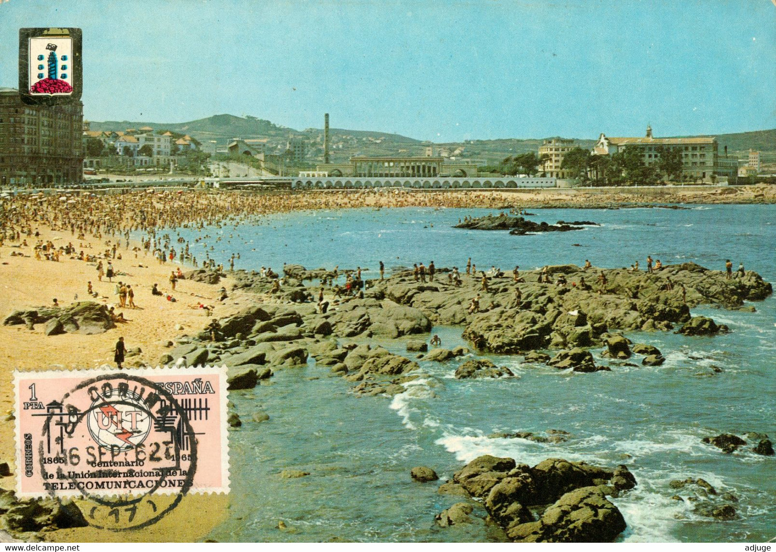 Carte Philatélique Espagne - LA CORUNA- Plage De RIAZOR - _ Oblitération Philatélique La Coruna 1962 *2scan_ - La Coruña