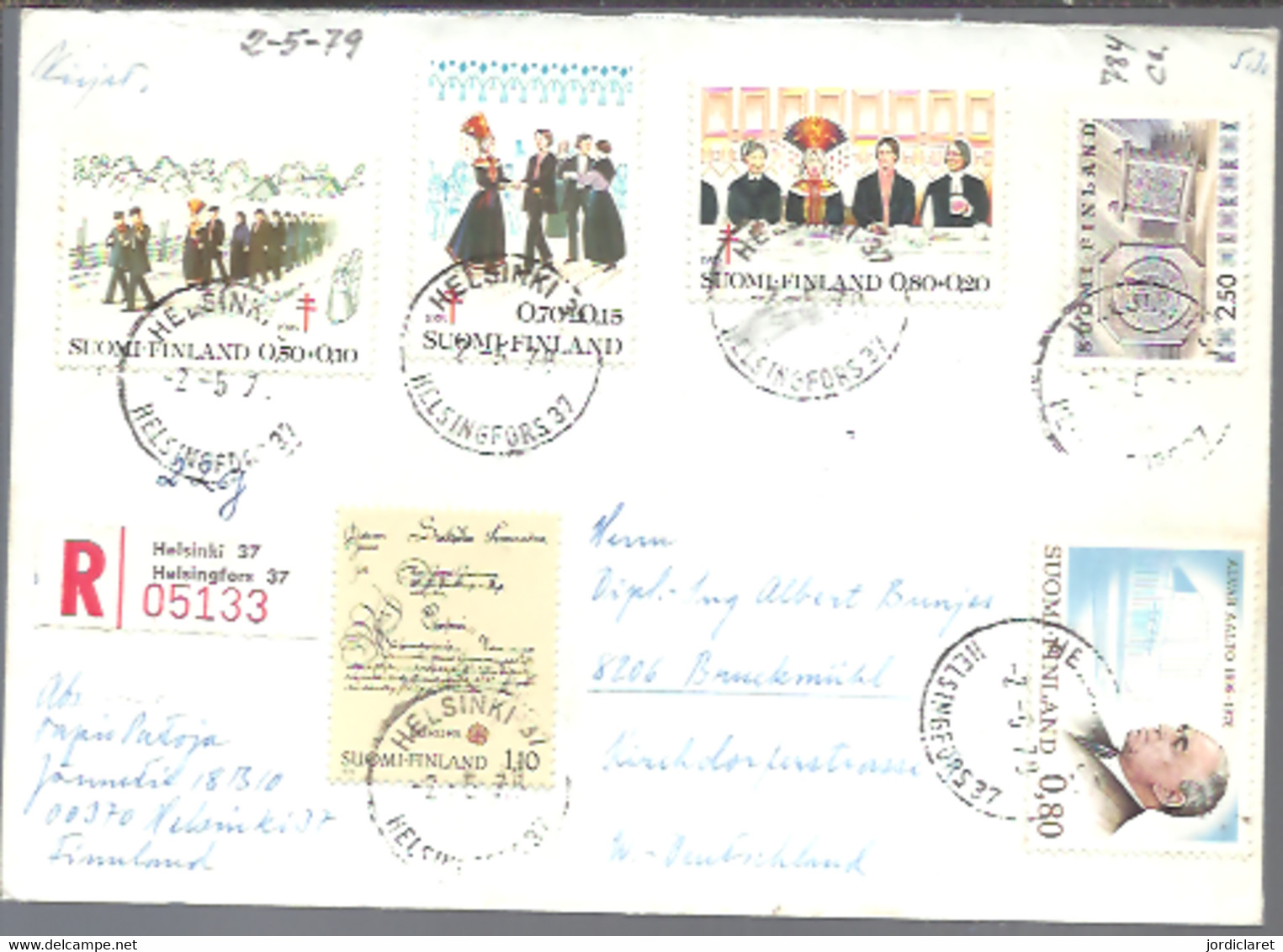 LETTER 1978  REGISTERED HELSINKI - Storia Postale