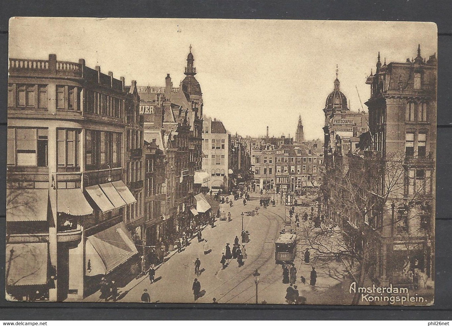 CPA UPU  Briefkaart Amsterdam Koningsplein Très Animée Le N° 51 Perforé K "AkO"  16/12/1916  B/TB Voir Scans Soldé ! ! ! - Amsterdam