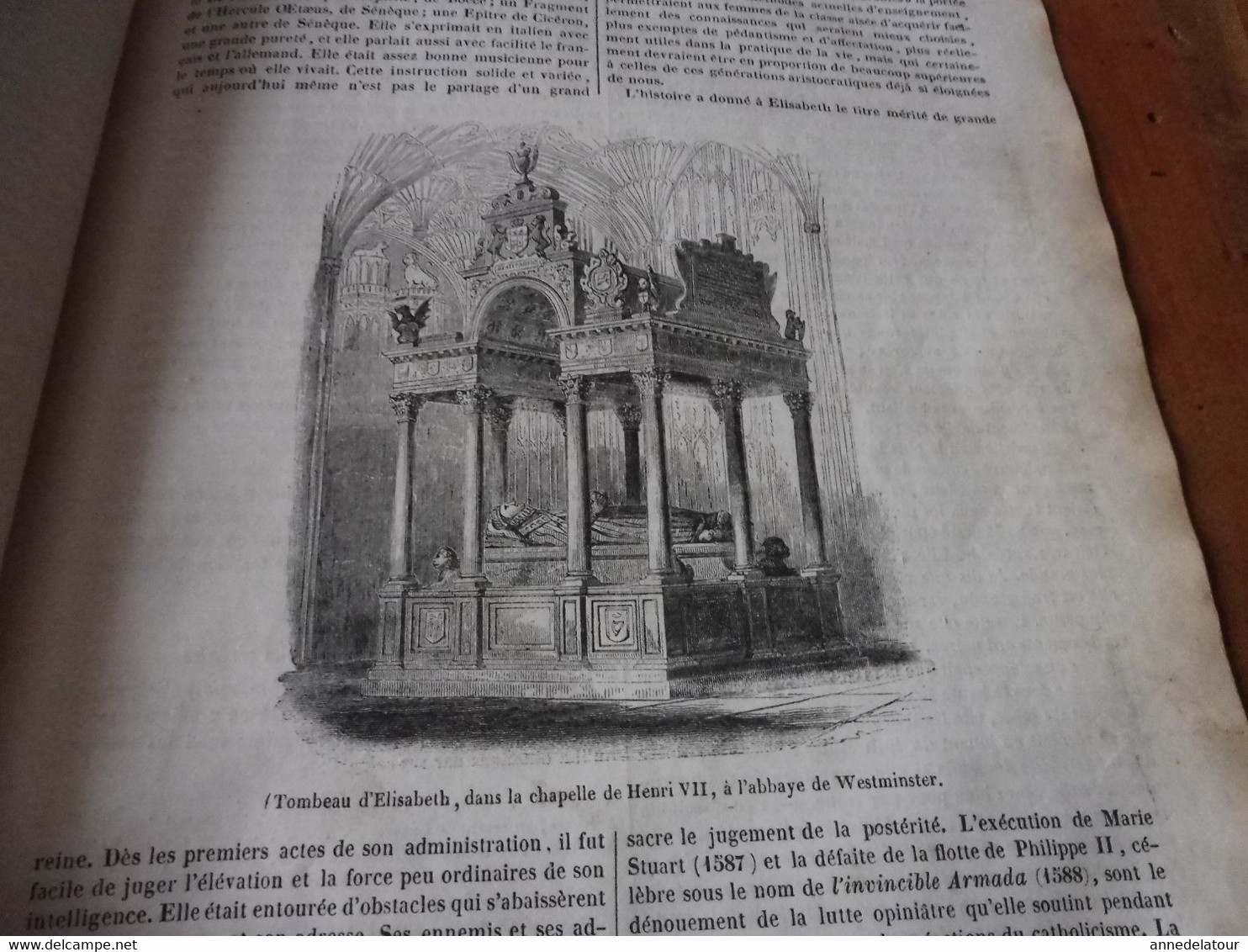 Année 1839:Gravures (Elisabeth d'Angleterre et tombeau,L'Hétitier de Linne et Jean des Echelles);Mongoles de Bakhmout