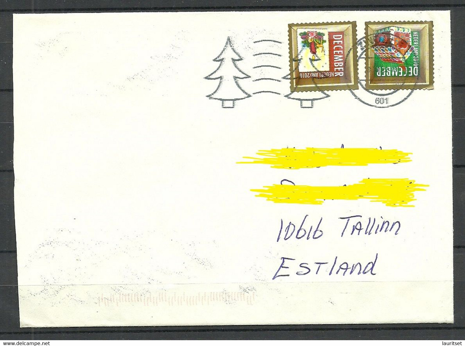 NEDERLAND Netherlands 2022 Cover To Estonia Christmas Weihnachten - Briefe U. Dokumente