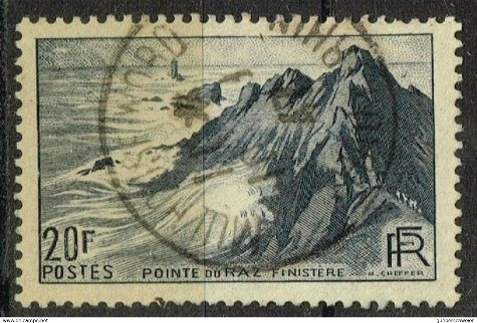 FR VAR 12 - FRANCE N° 764 Obl. Variété FR Et Chiffres Blancs - Usati