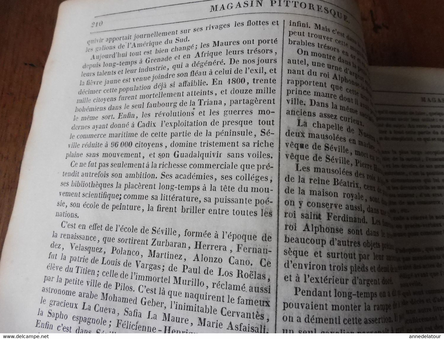 Année 1839:Gravure ( Cathédrale De Séville , Cour Des Orangers);Secret Du Ciment Romain; Pierre Bornale Bretonne; Etc - 1800 - 1849