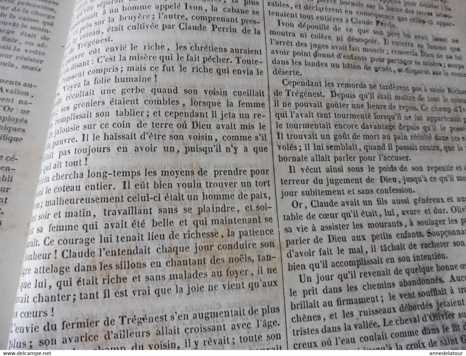 Année 1839:Gravure ( Cathédrale de Séville , cour des Orangers);Secret du ciment romain; Pierre bornale bretonne; etc