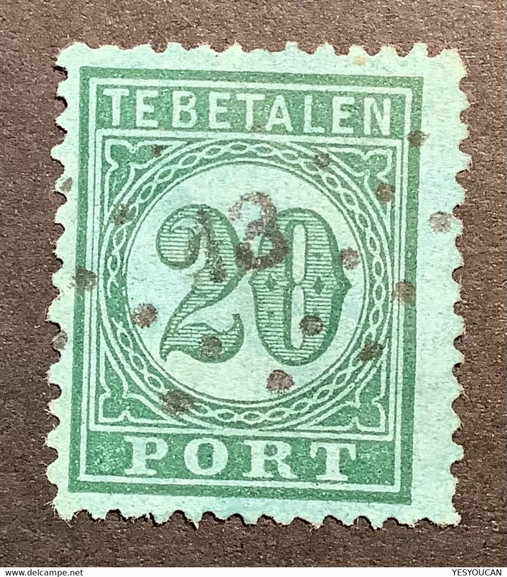 Netherlands Indies 1874 Postage Due 20c Green On Blue Numeral Cancel 13 TEGAL (Indonesia Indonesie Inde Néerlandaise - Netherlands Indies