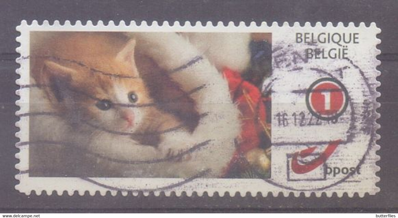 België - Duostamp  - Kat  - Zonder Papierresten - Gebraucht