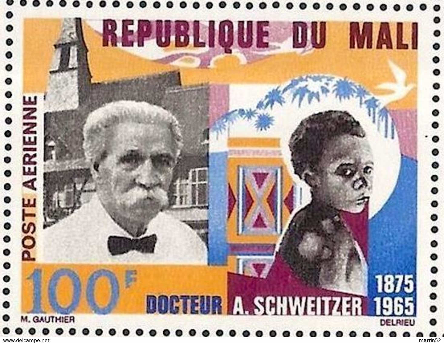 MALI 1965: ALBERT SCHWEITZER (1875-2965) Michel-N° 116 (du Bloc 4) ** MNH - Albert Schweitzer