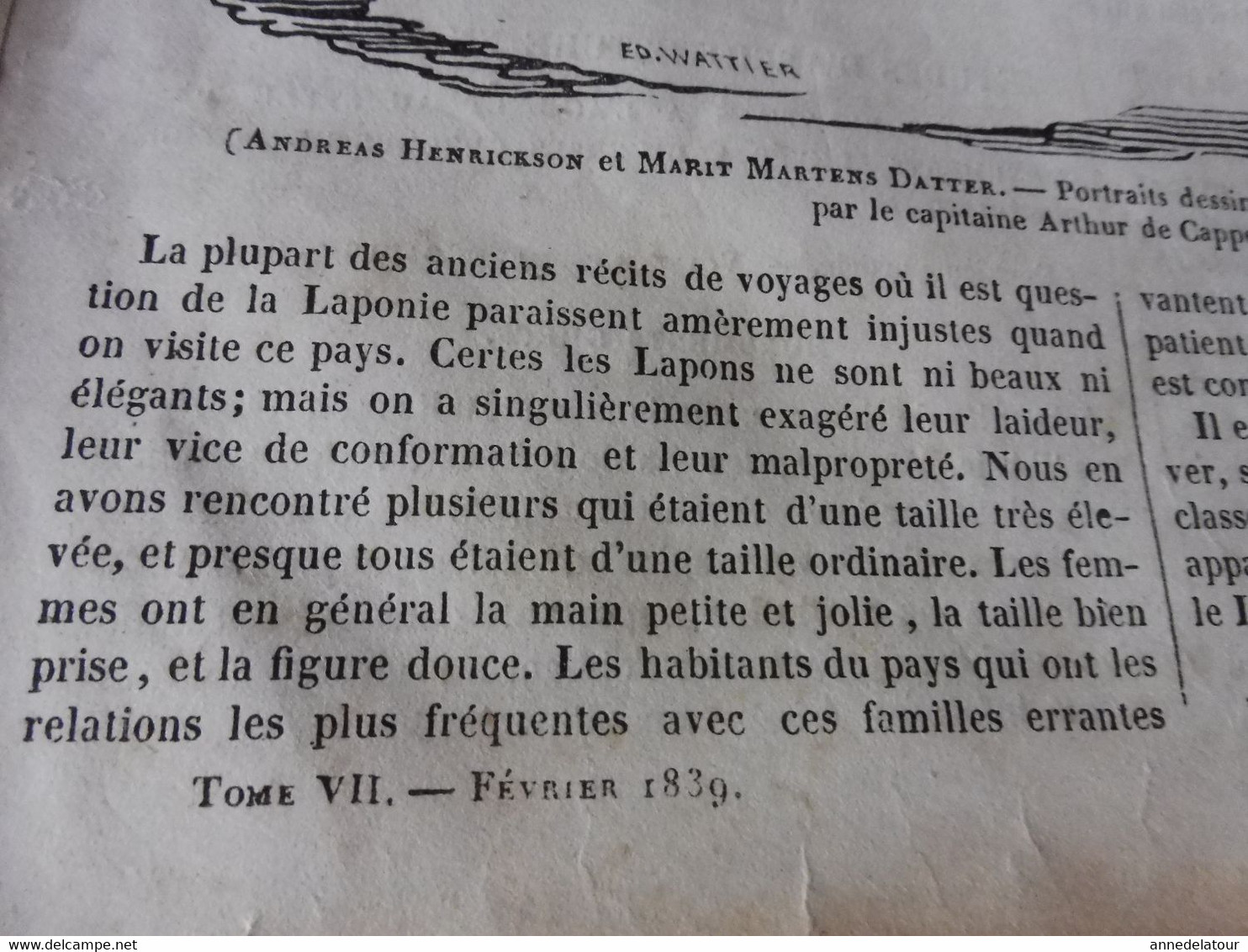 Année 1839: Norvège, Norway (Andreas Henrickson et Marit Martens Datter; Monuments romains (Autun, Saintes, Nîmes,etc);