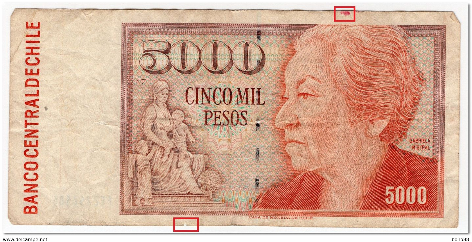 CHILE,5000 PESOS,1996,P.155e,aVF - Chili