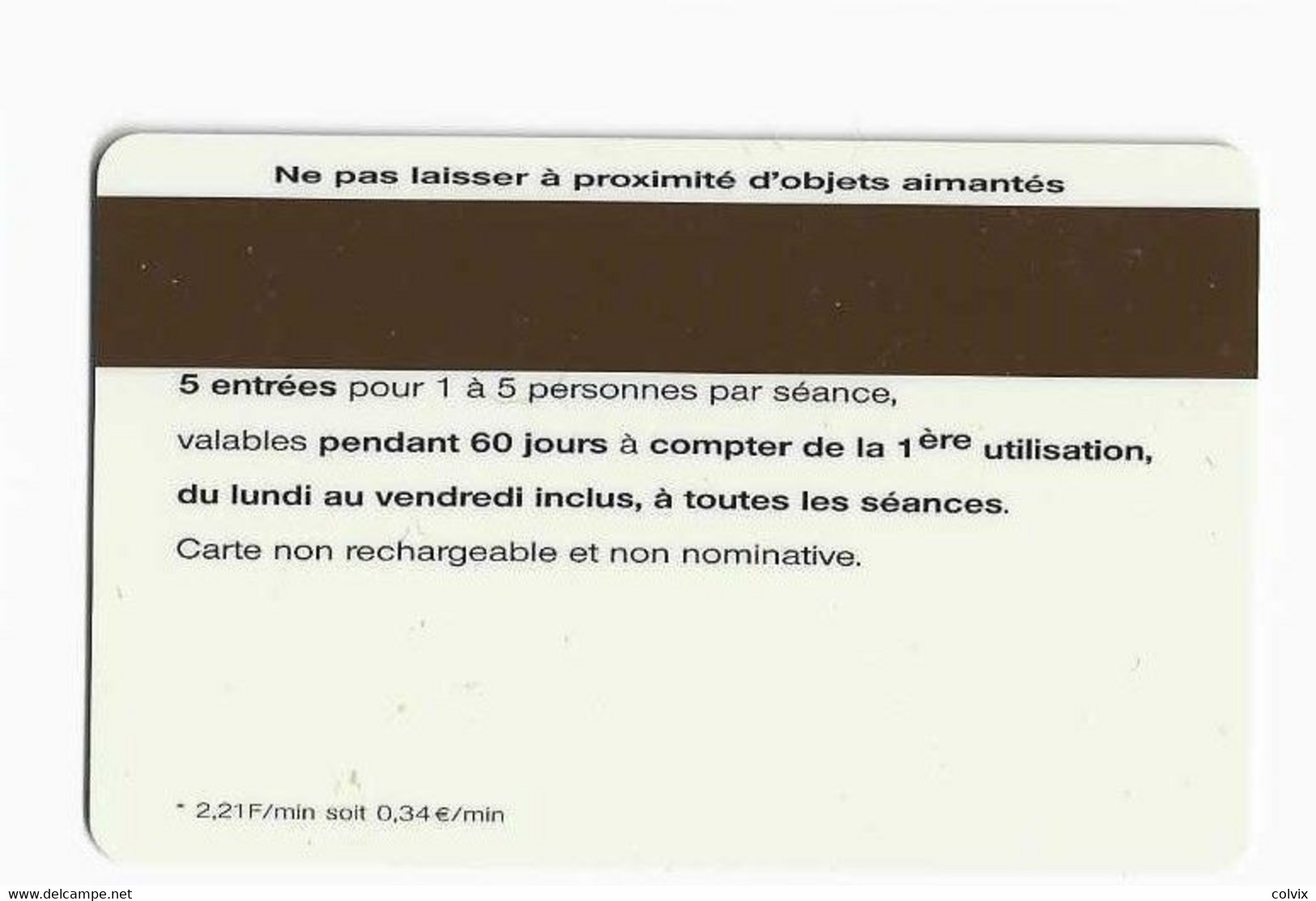 FRANCE CARTE CINEMA CINE STARS 5 JOURS - Cinécartes