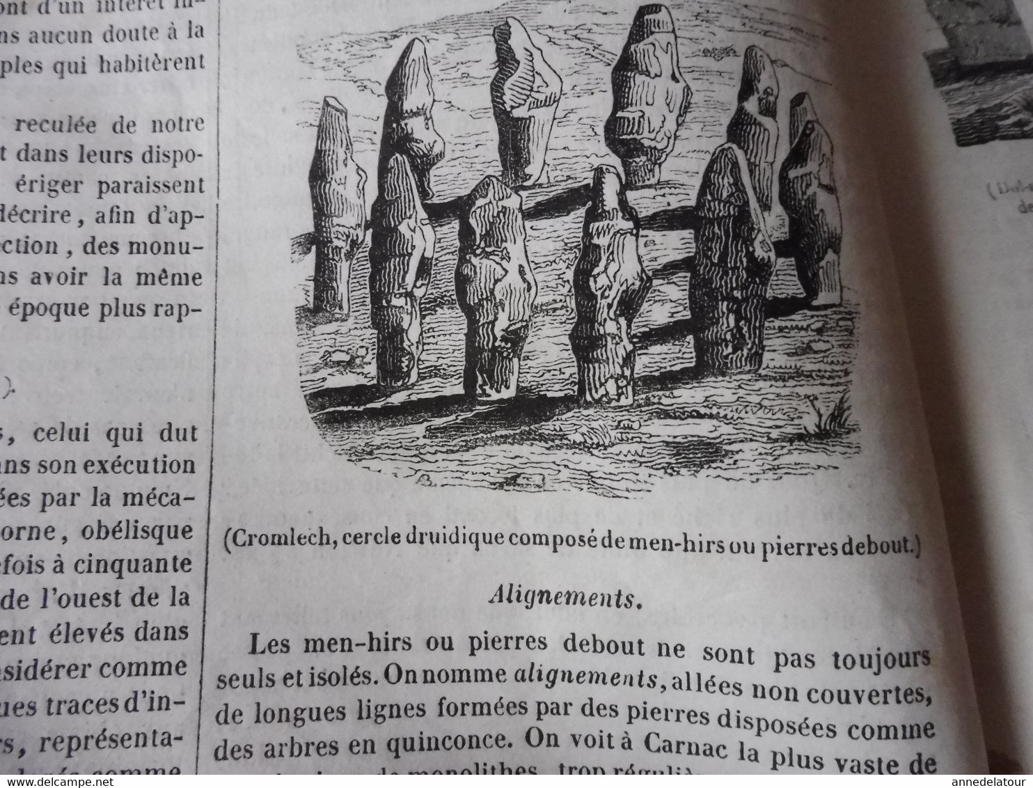 Année 1839:Gravure (Les bulles de savon);Monuments gaulois (Haute Borne,Crolech, Ardeven,Bayeux,etc ); Soucy (Sens); Etc