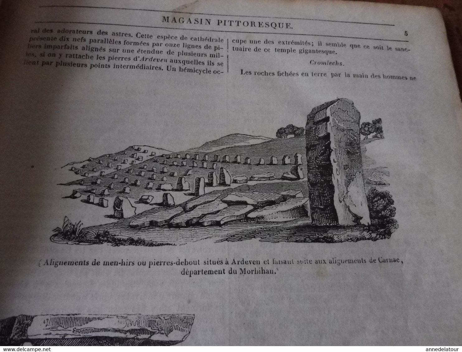 Année 1839:Gravure (Les bulles de savon);Monuments gaulois (Haute Borne,Crolech, Ardeven,Bayeux,etc ); Soucy (Sens); Etc