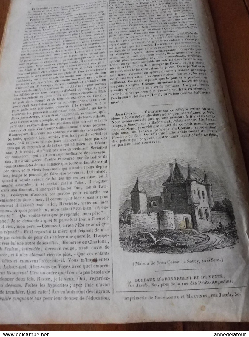 Année 1839:Gravure (Les bulles de savon);Monuments gaulois (Haute Borne,Crolech, Ardeven,Bayeux,etc ); Soucy (Sens); Etc