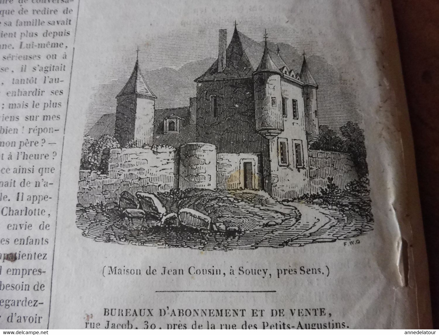 Année 1839:Gravure (Les bulles de savon);Monuments gaulois (Haute Borne,Crolech, Ardeven,Bayeux,etc ); Soucy (Sens); Etc