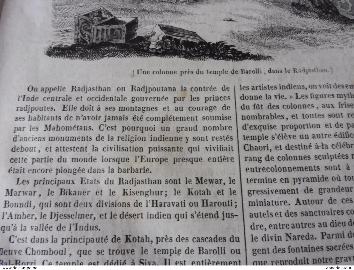 Année 1839: Gravure Du Temple De Barolli (Inde); Traditions Carlovingiennes ; Les Kosaks De Don Ves Odessa; Etc; - 1800 - 1849