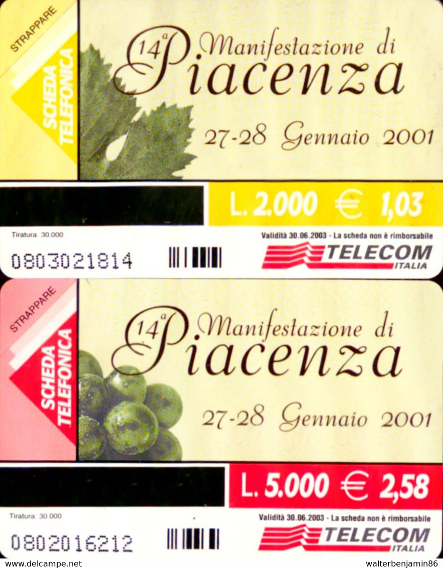 G 1342/1343 C&C 3504/3505 2 SCHEDE NUOVE MAGNETIZZATE 14 PIACENZA VINO E' NATURA - Errori & Varietà