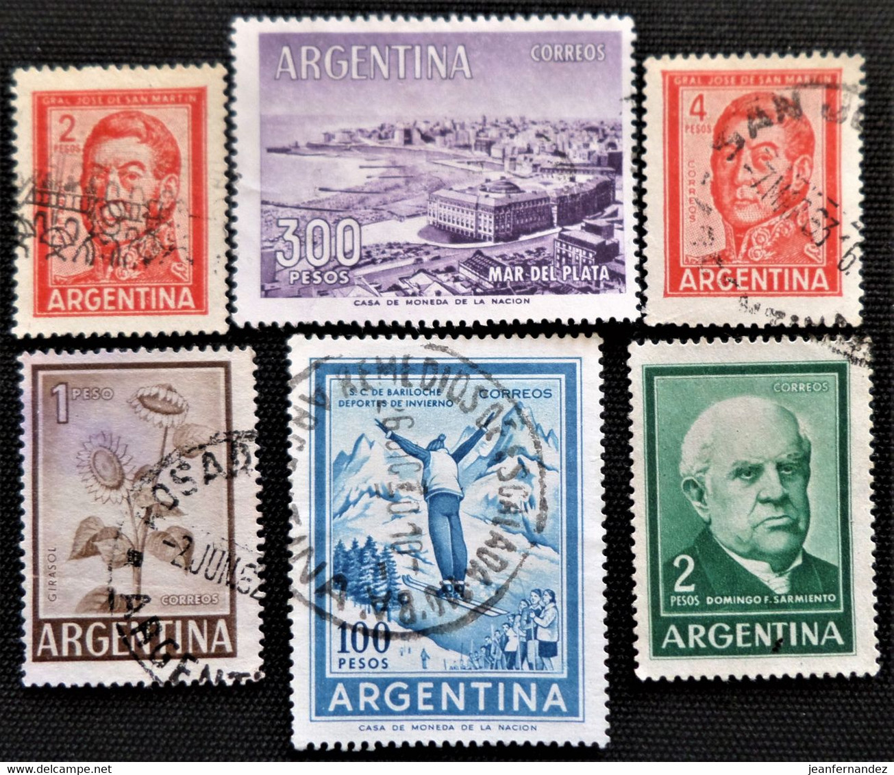 Timbre D'Argentine 1961 -1969   Stampworld N° 789 à 792_795 Et 796 - Gebraucht