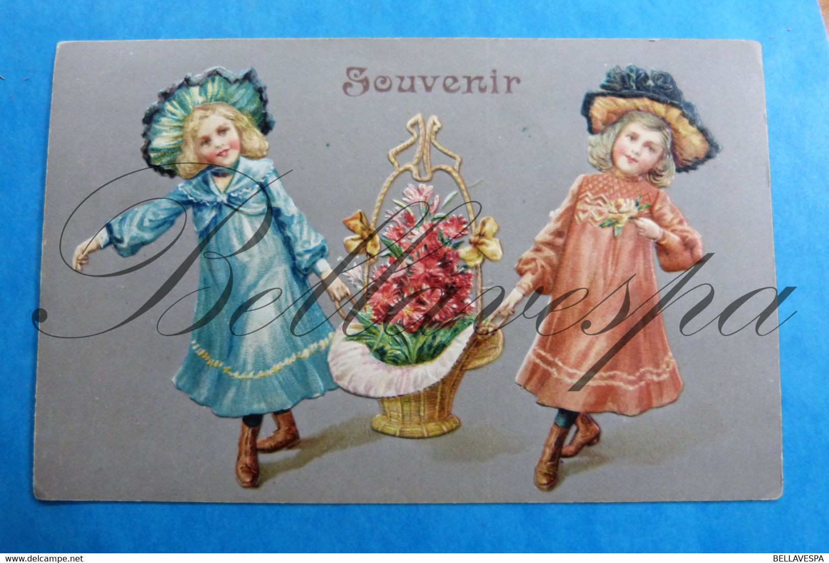 Fantasie  Gelukkig Nieuwjaar En Souvenir Victorian Style  E.A.S.  2 X Cpa Relief Gaufre - Nieuwjaar