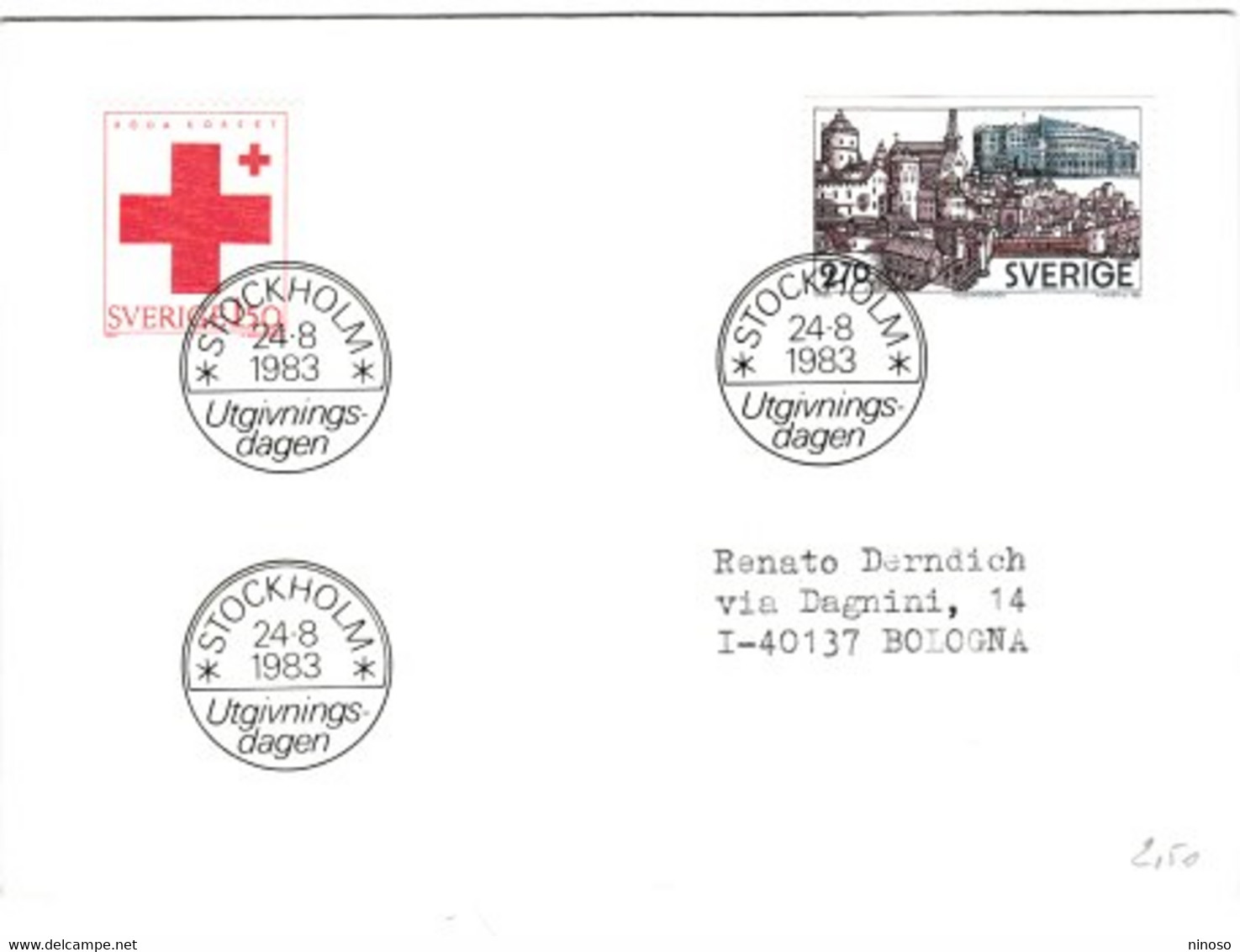 SVERIGE SVEZIA STOCKHOLM  UTGIVNINGS-DAGEN 1983   VIAGGIATA - Storia Postale