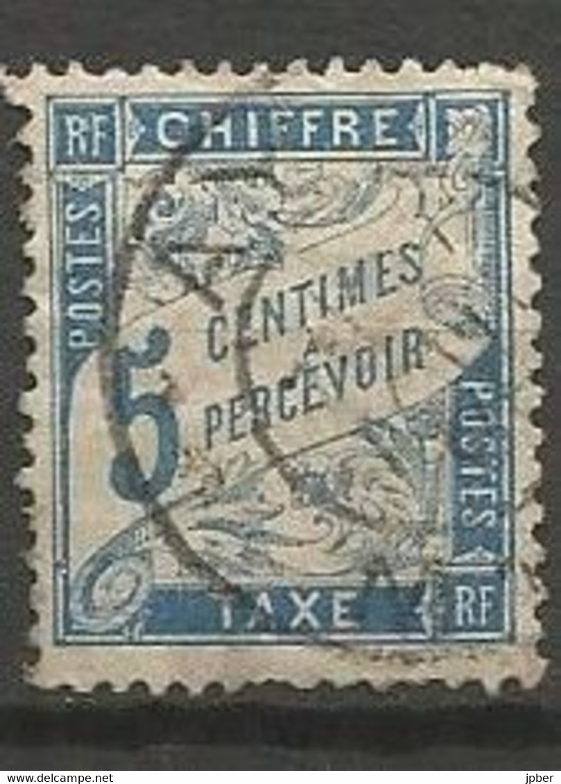 France - Timbres-Taxe - N° 28 - 5 C. Bleu - Obl. AY (Marne) - 1859-1959 Afgestempeld