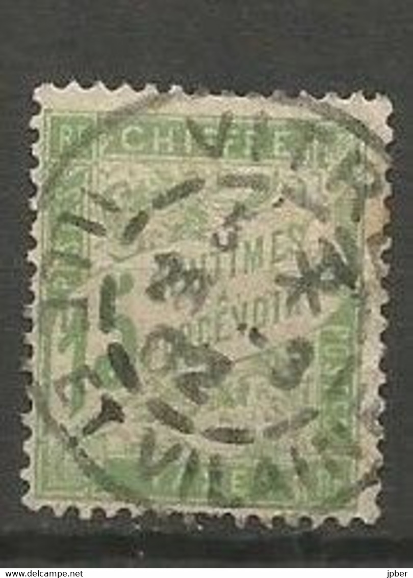 France - Timbres-Taxe - N° 30 - 15 C. Vert-jaune - Obl. VITRE (Ille-et-Vilaine) - 1859-1959 Usati