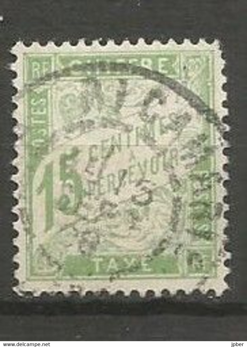 France - Timbres-Taxe - N° 30 - 15 C. Vert-jaune - Obl. LA RICAMARIE (Loire) - 1859-1959 Afgestempeld