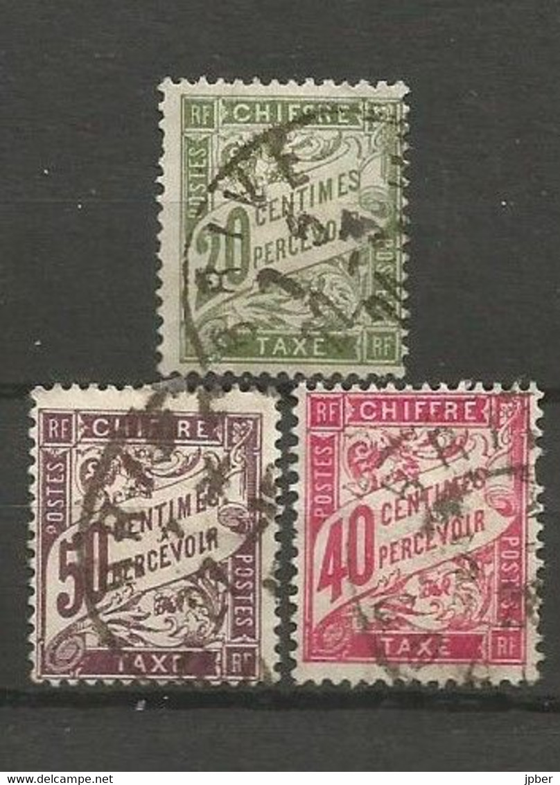 France - Timbres-Taxe - N° 31 + 35 + 37 - Obl. BRIVE (Corrèze) - 1859-1959 Afgestempeld