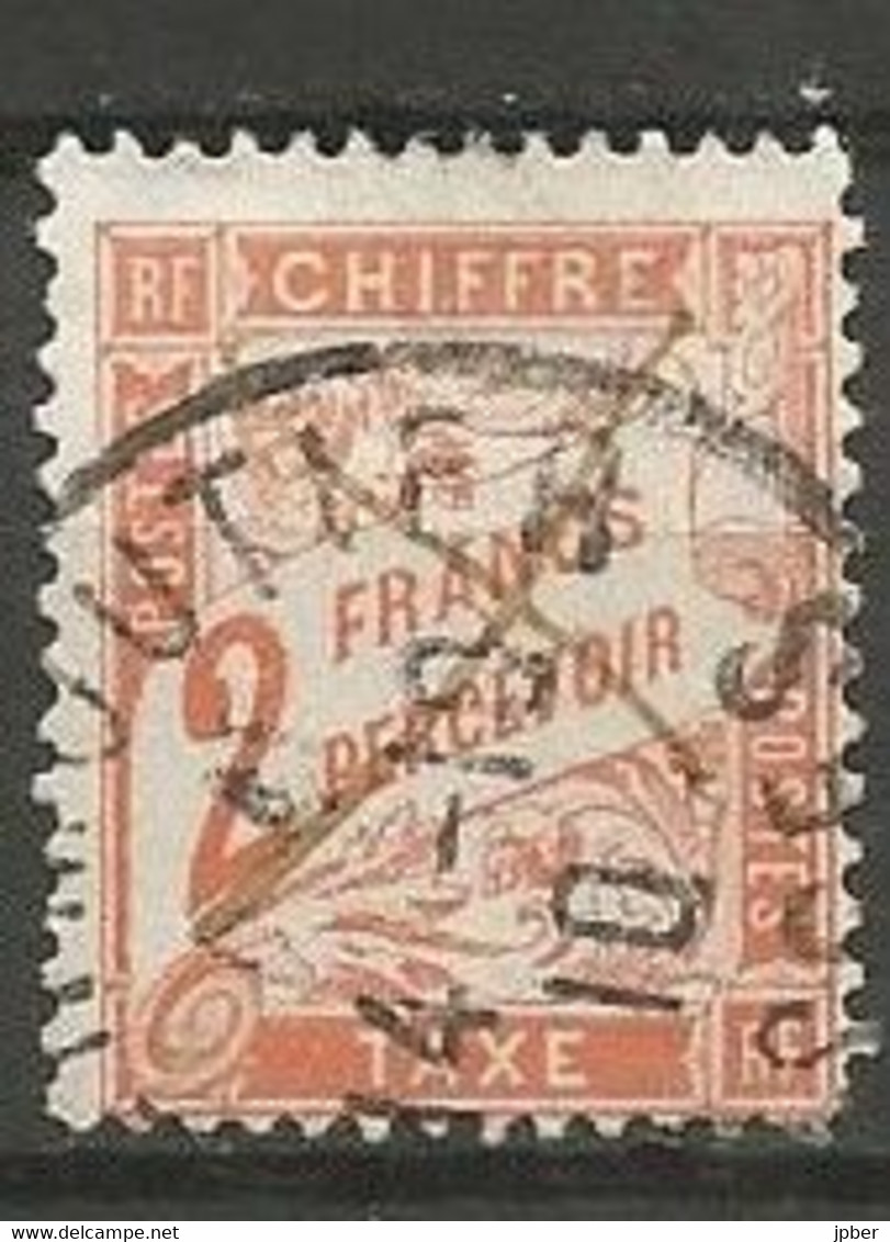 France - Timbres-Taxe - N° 41 - 2 F. Rouge-orange - Obl. ...MOUTIER (Vosges) - 1859-1959 Afgestempeld