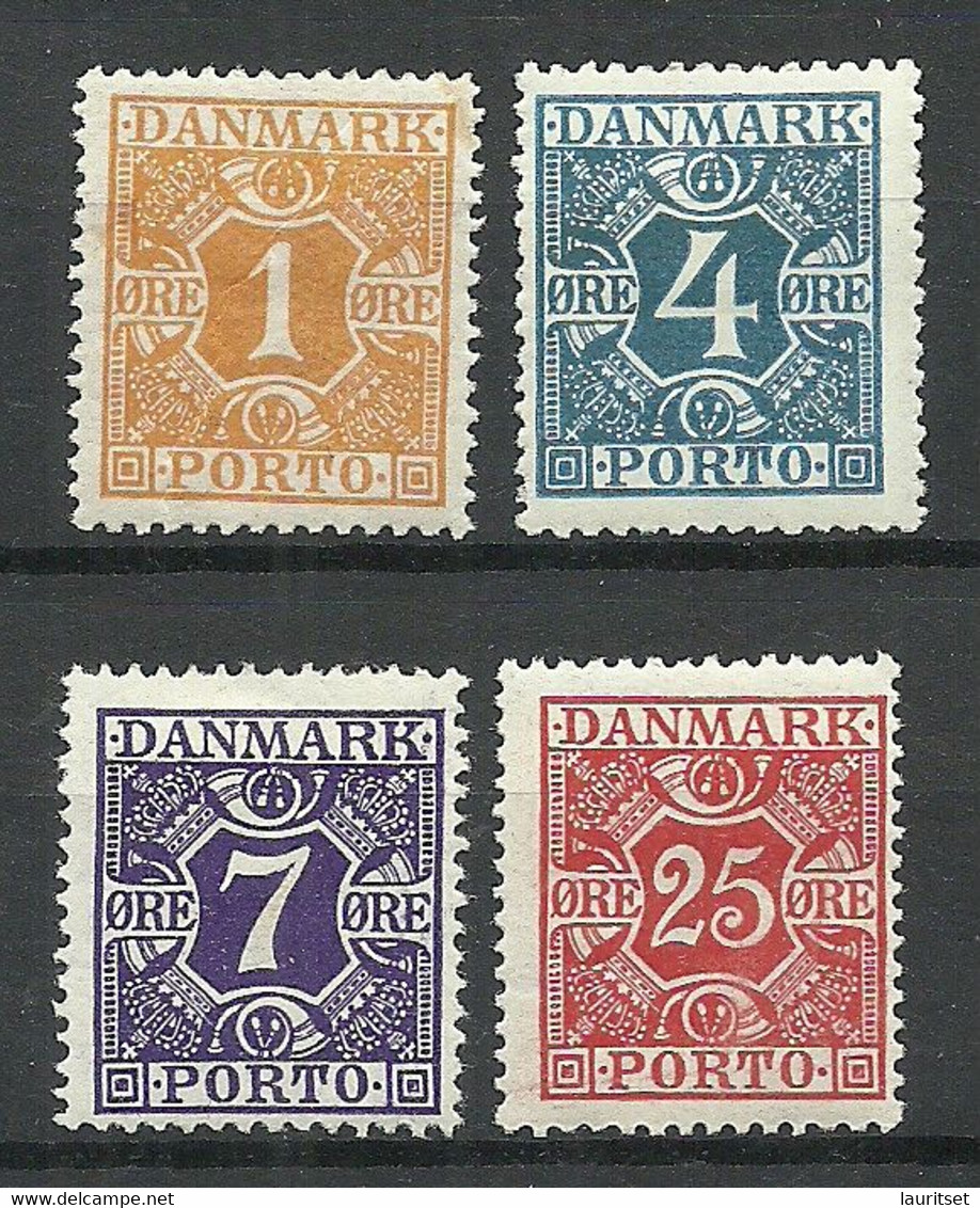 DENMARK Dänemark 1922-1927 Michel 9 - 10 & 12 & 15 * Portomarken Postage Due Porto - Impuestos