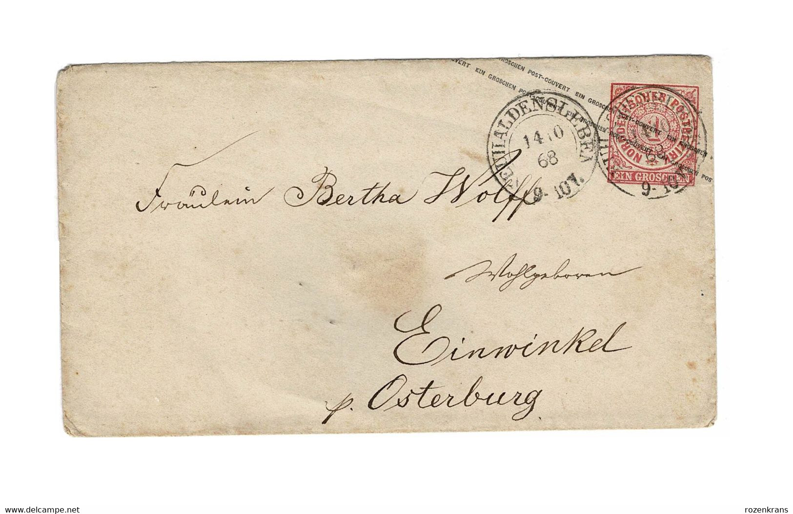 1868 EP Entier Postal Ganzsache Neuhaldensleben Norddeutscher Postbezirk Brief  STATIONERY Deutsches Reich - Postal  Stationery