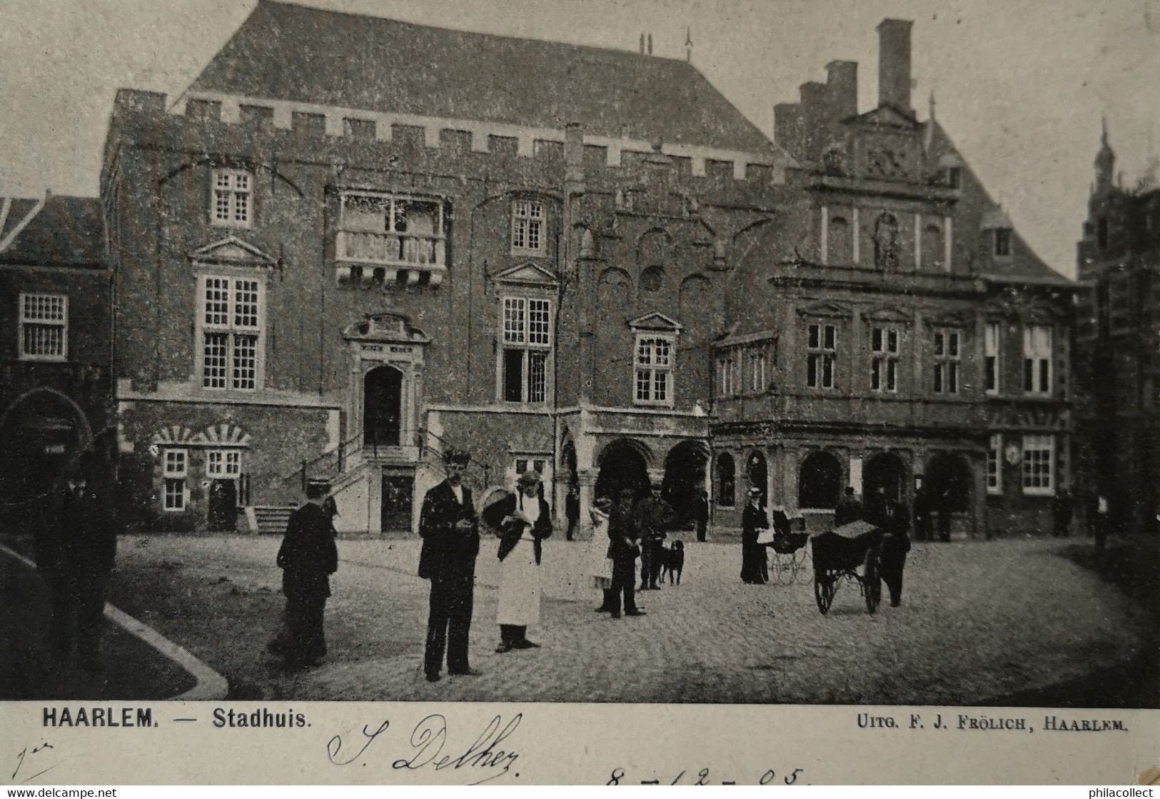 Haarlem // Stadhuis Met Volk 1905 - Haarlem